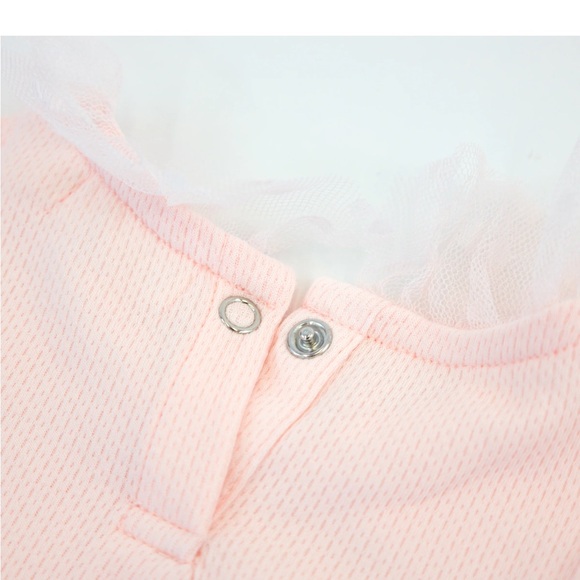 oh baby! Pointelle Dotted Mesh Collar Set - Pale Pink 0-3 months - Picture 4 of 7